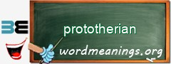 WordMeaning blackboard for prototherian